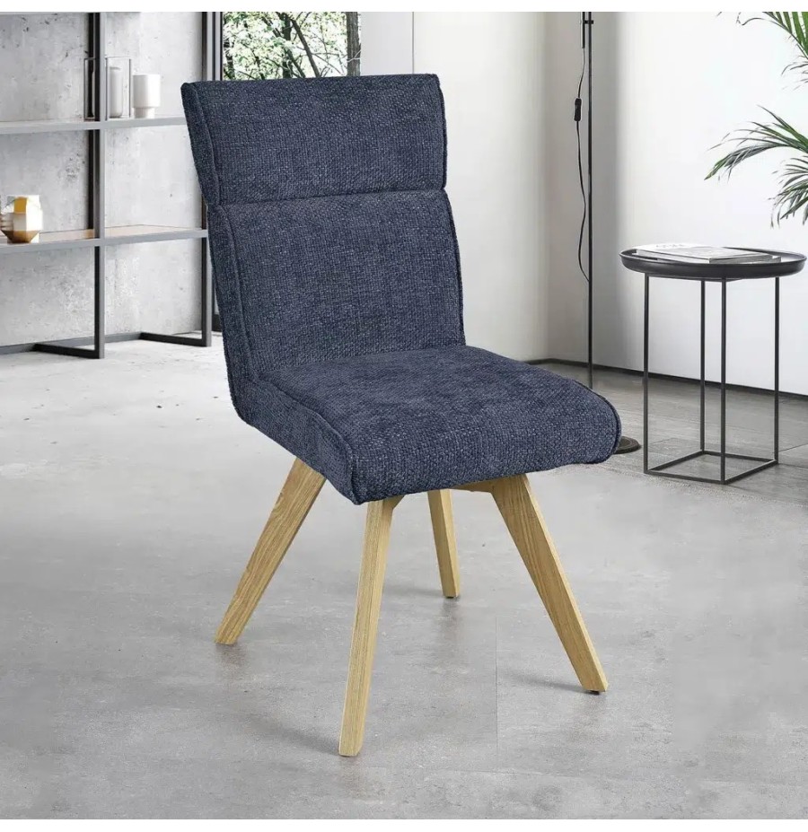 Chaise Tissu Asia | Pieds Bois ou Métal – 7 Coloris