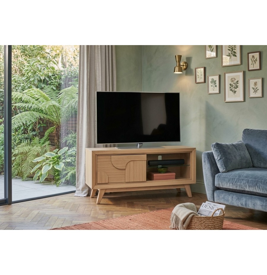 Meuble TV-Hifi 1 Porte Rivage en Chêne | 120 cm Meuble TV-Hifi 1 Porte Rivage en Chêne | 120 cm