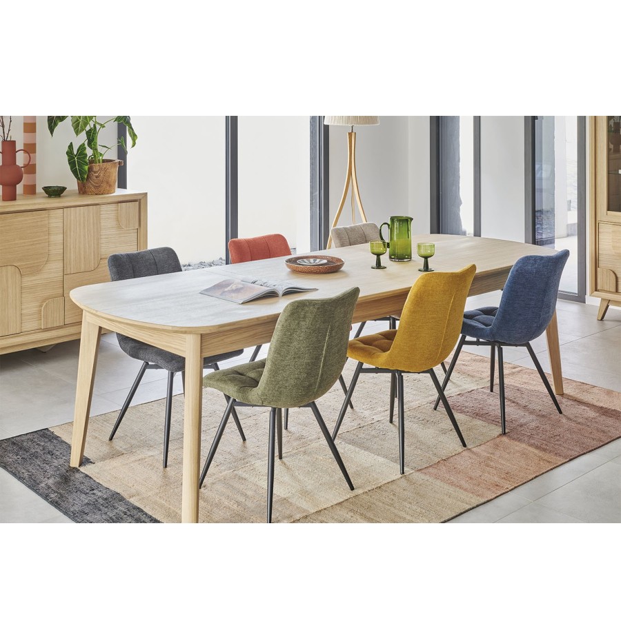 Table Tonneau Rivage en Chêne avec Allonges | 180 cm Table Tonneau Rivage en Chêne avec Allonges | 180 cm