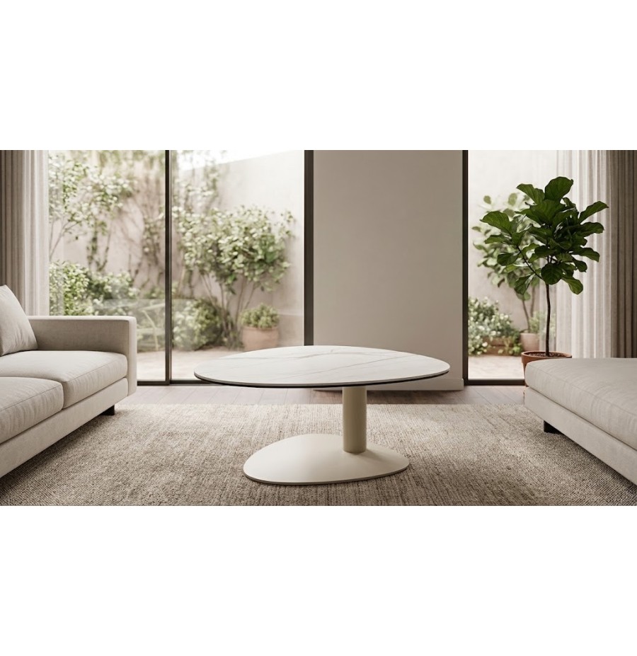 Table de Salon Nazaré en Céramique Hauteur 38cm | Design pétale Table de Salon Nazaré en Céramique Hauteur 38cm | Design pétale