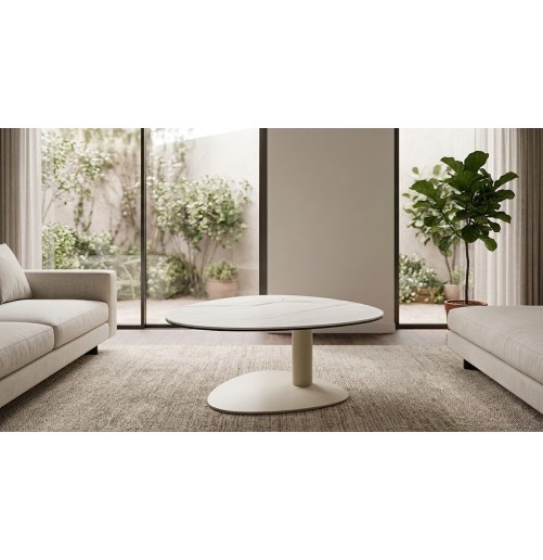 Table de Salon Nazaré en Céramique Hauteur 38cm | Design pétale
